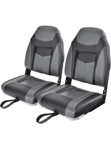 COSTWAY Hochlehner Bootssitz 2er Set in Schwarz