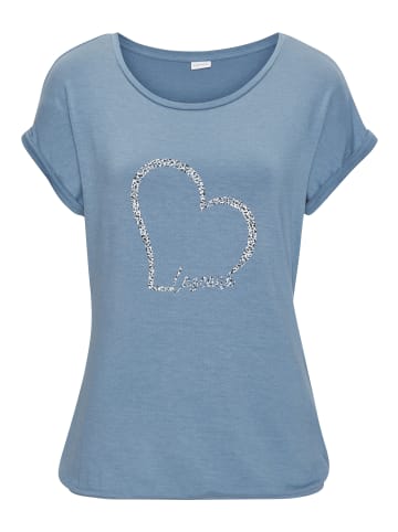 LASCANA Kurzarmshirt in hellblau