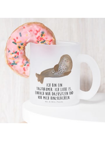 Mr. & Mrs. Panda Glas Robbe Lachen mit Spruch in Transparent
