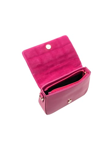 faina Schultertasche Aus Leder in Fuchsia