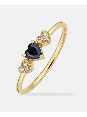 Diamant L'éternel Ring, mit schwarzer Saphir, 375 Gelbgold