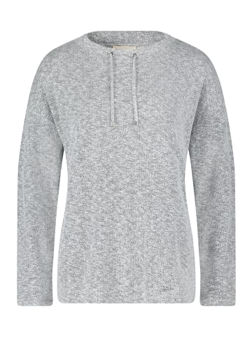 CARTOON Sweatshirt mit Stehkragen in Grau/Weiß