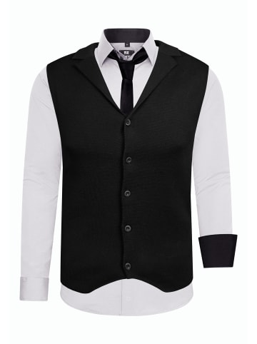 Rusty Neal Hemd mit Weste und Krawatte 3er Set in Hell Grau