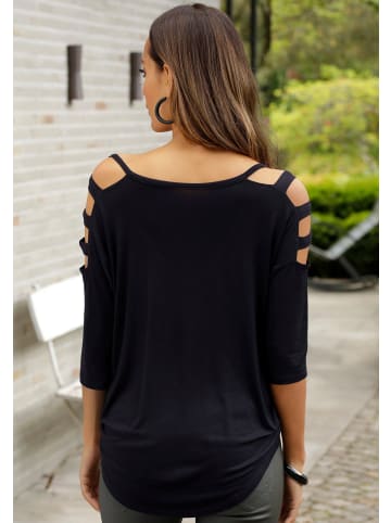 LASCANA 3/4-Arm-Shirt in schwarz