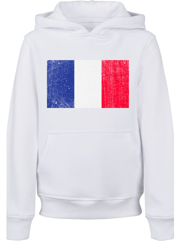 F4NT4STIC Hoodie France Frankreich Flagge distressed in weiß