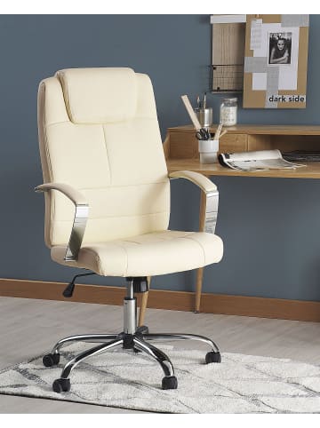 Beliani Bürostuhl WINNER in Beige/Schwarz/Silber - (W) 60 x (H) 112 x (L) 60 cm