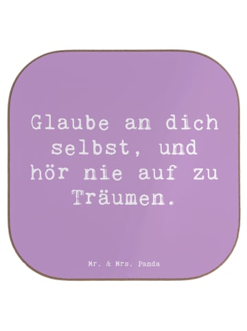 Mr. & Mrs. Panda Coaster Spruch Glaube an sich selbst mit Spruch in Lavendeltraum