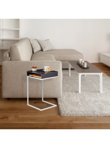 Beistelltisch in Schwarz/ Silber- (B)37 x (H)63 x (T)38 cm