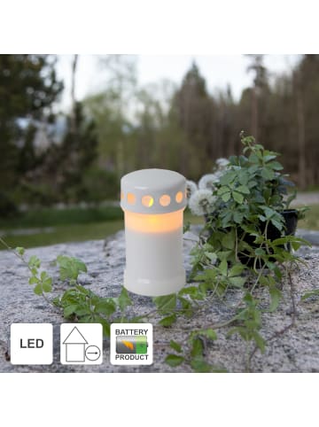 STAR Trading LED Grabkerze Serene, Batterie, weiß, outdoor, 13,5cm