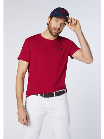 Polo Sylt T-Shirt mit gesticktem Logo-Symbol in Rot