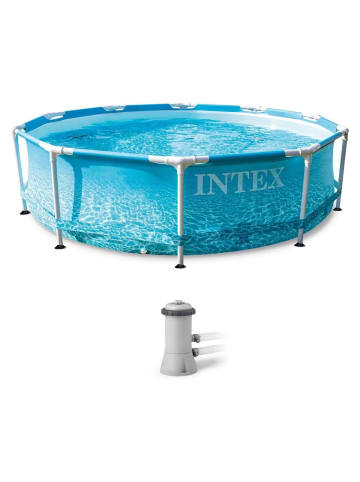 Intex Frame Pool - Beachside 305x76cm inkl. Filterpumpe in blau