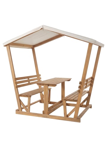 home24 Überdachte Gartensitzgruppe Eterra in Akazie Braun / Creme