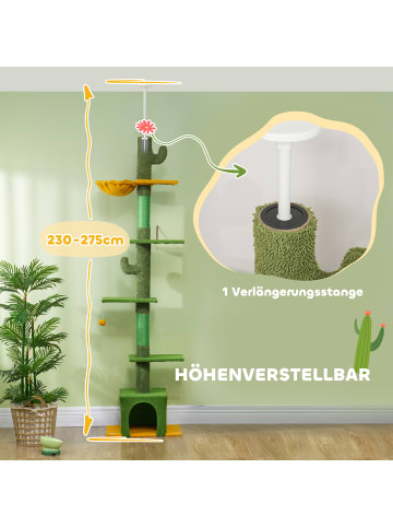 Pawhut Kratzbaum deckenhoch Grün 55L x 34B x 230-275H cm