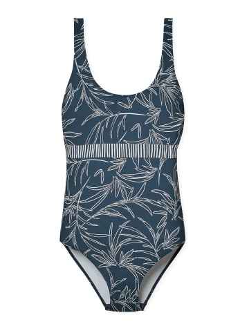 Schiesser Badeanzug Ocean Swim in blau, weiß