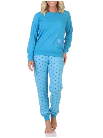 NORMANN Schlafanzug Pyjama langarm Sterne Optik - 88751 in blau
