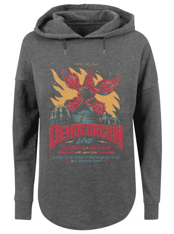 F4NT4STIC Oversized Hoodie Stranger Things Demogorgon Poster Netflix TV Series in charcoal