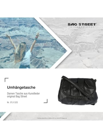 Bag Street Umhängetasche, Abendtasche Kunstleder schwarz ca. 23cm