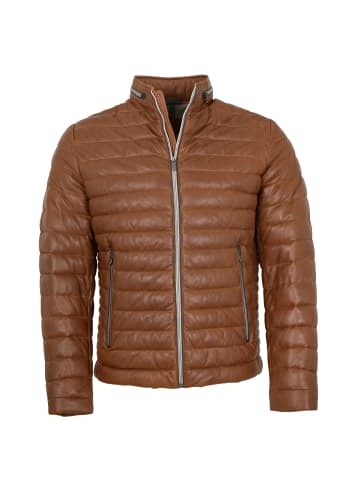 Milestone Stepplederjacke Lammnappa in Cognac