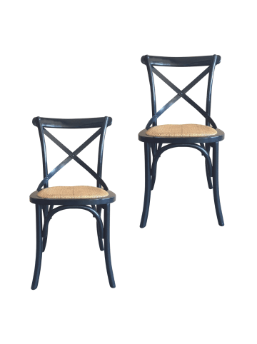 Signature 2er-Set Stühle BISTROT in Schwarz - (W) 89 x (H) 51 x (L) 61cm