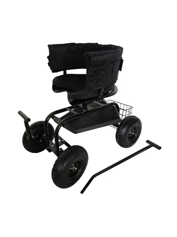 relaxdays Fahrbarer Gartensitz in Schwarz