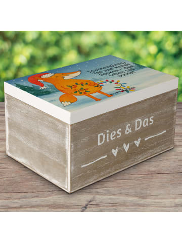 Mr. & Mrs. Panda Truhe Fuchs Weihnachten Design mit Spruch in Weiß