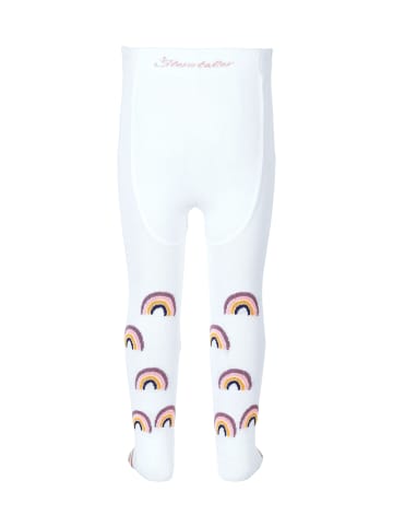 Sterntaler Strumpfhose Regenbogen + uni, 2er-Pack in weiß