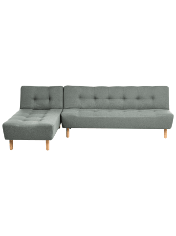 Beliani Ecksofa ALSTEN in Grün/Braun - (W) 258 x (H) 80 x (L) 161 cm