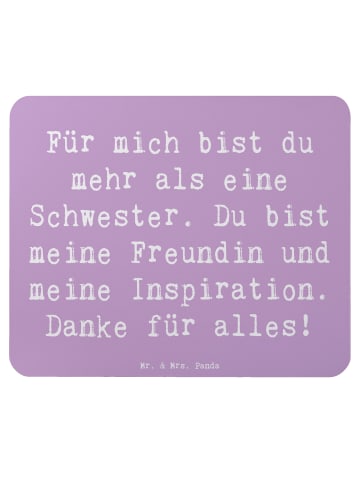 Mr. & Mrs. Panda Mauspad Spruch Meine Schwester mit Spruch in Lavendeltraum