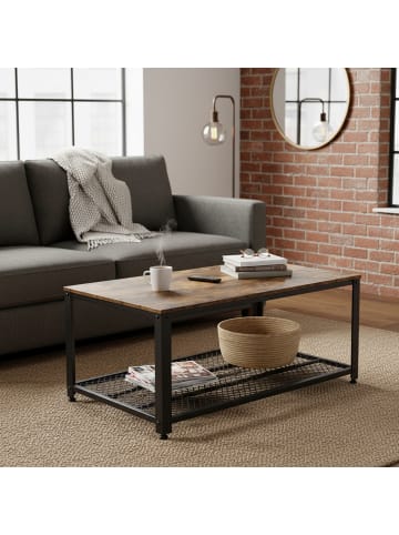 relaxdays Couchtisch in Braun/ Schwarz - (B)106 x (H)45 x (T)60 cm