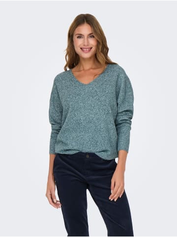 ONLY Feinstrick Pullover ONLRICA LIFE Longsleeve V-Ausschnitt in Türkis