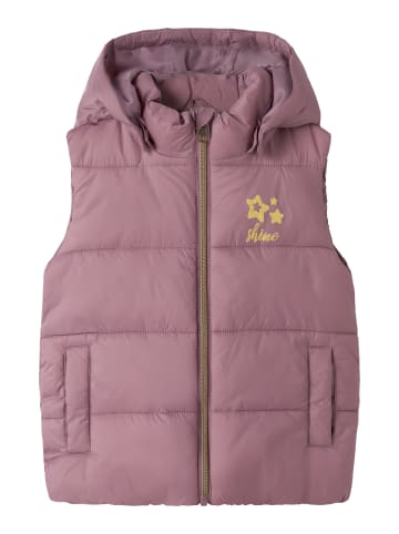 name it Nmfmarble Steppweste Outdoorweste in wistful mauve