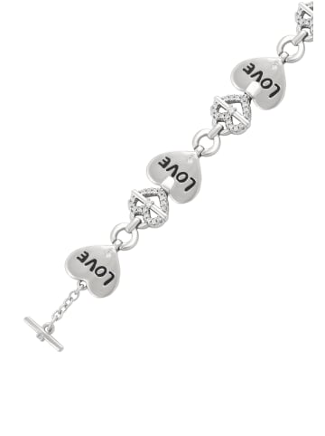 faina Women Heart Motif Bracelet in Silver