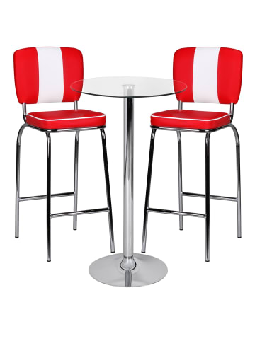 KADIMA DESIGN Stehtisch 60x60x105 cm Rund Bartisch Sicherheitsglas Bistrotisch