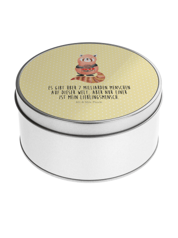 Mr. & Mrs. Panda Aufbewahrungsbox Roter Panda mit Spruch in Gelb Pastell
