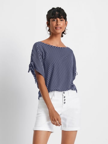 WITT WEIDEN Kurzarmshirt in marine-ecru-gestreift