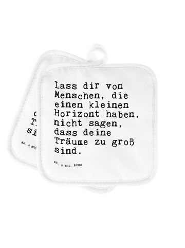 Mr. & Mrs. Panda Topflappen Lass dir von Menschen,... mit Spruch in Weiß