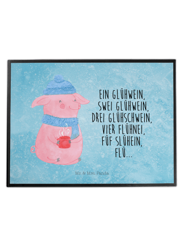 Mr. & Mrs. Panda Schreibtischunterlage Schweinchen Glühwein mit ... in Eisblau