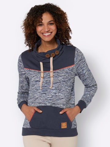 WITT WEIDEN Sweatshirt in marine-weiß-meliert