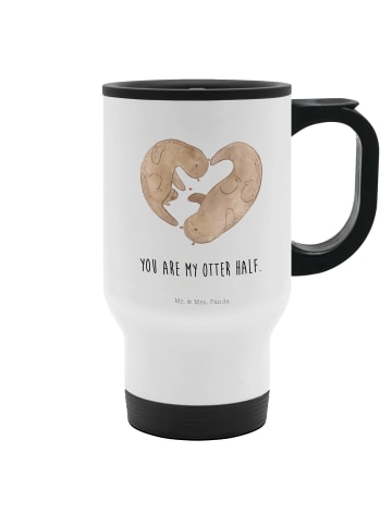 Mr. & Mrs. Panda To-Go-Becher Otter Herz mit Spruch in Weiß