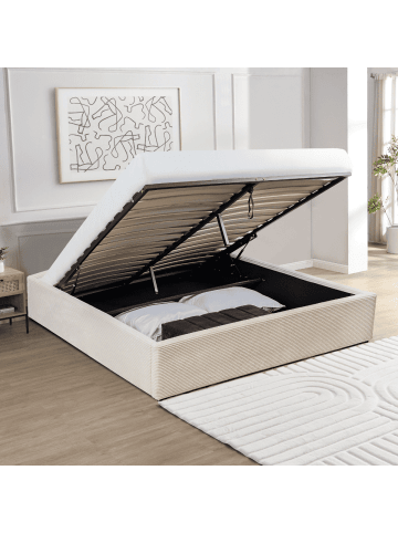 CALICOSY Bett ROMY in Beige - (W) 214  x (H) 36,5  x (L) 170  cm