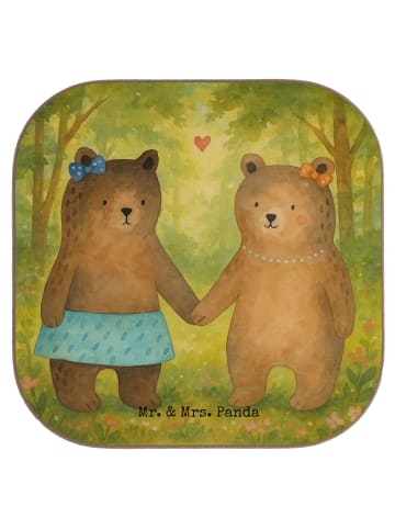 Mr. & Mrs. Panda Untersetzer für Gläser Bär Freundin Design ohne... in Weiß