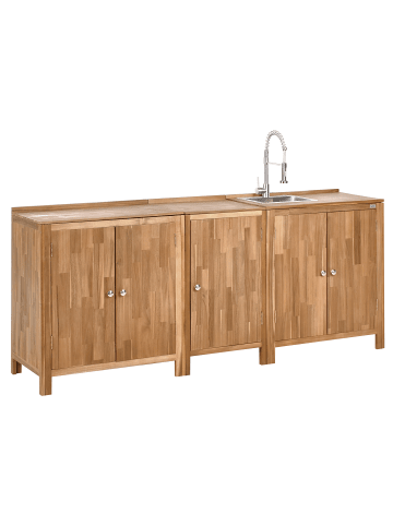 5er-Set Gartenküche VENOSA in Braun/Silber