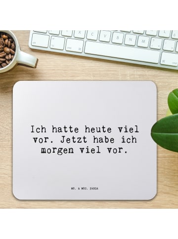 Mr. & Mrs. Panda Mouse Pad Ich hatte heute viel... mit Spruch in Aquarellblau