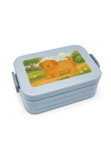 Mr. & Mrs. Panda Snack Box Hund Flauschig Design ohne Spruch in Blau Pastell