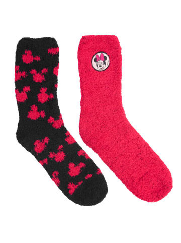 Disney 2er Pack Disney Minnie Mouse Kuschelsocken in rot