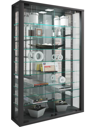 VCM  Wandvitrine Glasvitrine Vitrosa Mini Spiegel in Schwarz
