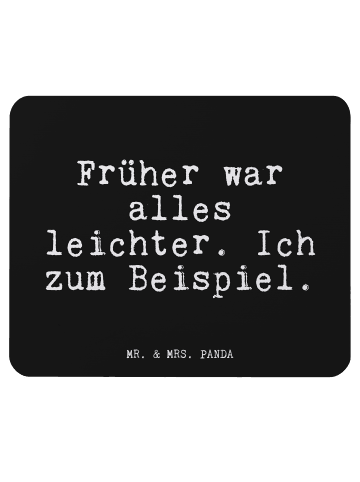 Mr. & Mrs. Panda Mousepad Früher war alles leichter.... mit Spruch in Schwarz