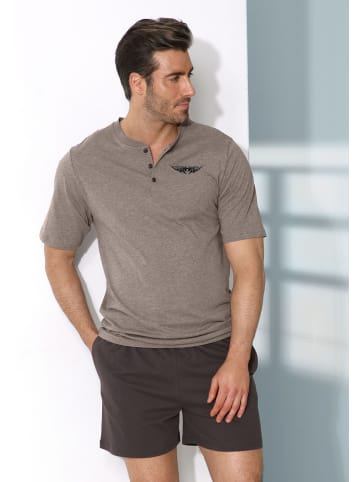 AUTHENTIC LE JOGGER Pyjama in braun-meliert-dunkelbraun