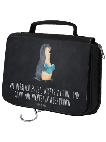 Mr. & Mrs. Panda beauty case Pinguin Buch mit Spruch in Kreidetafel