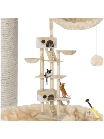 tectake Katzenbaum Hansi 260 cm - Diverse Farben - Beige-Weiß
